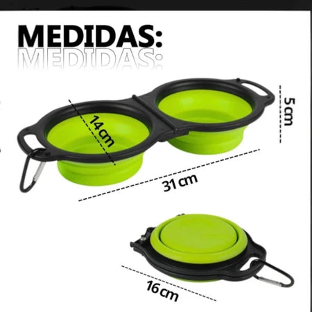 Kit Comedouro e Bebedouro Portátil